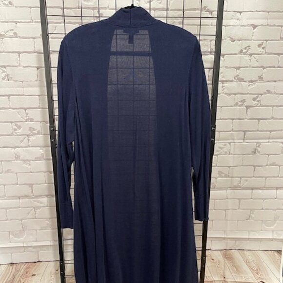 Long Navy Cardigan Size 2X - Picture 3 of 4